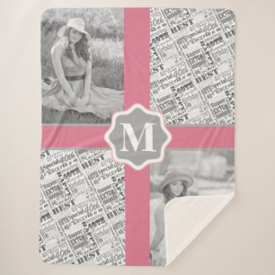 40th Birthday Party Special Personalized Monogram Sherpa Blanket