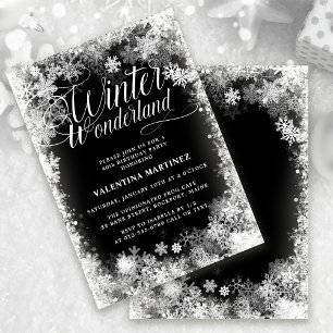 40th Birthday Party Winter Wonderland Snowflake Invitation