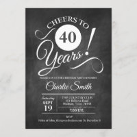 40th Birthday Party with Chalkboard Pattern