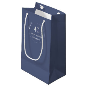 40th Birthday Personalized Blue Small Gift Bag