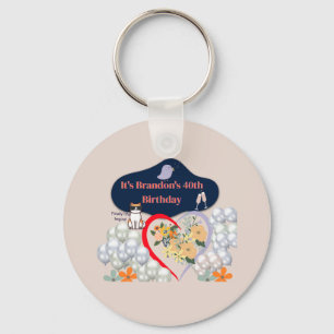 40th Birthday Personalized Keychain