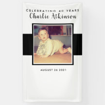 40th birthday photo backdrop banner