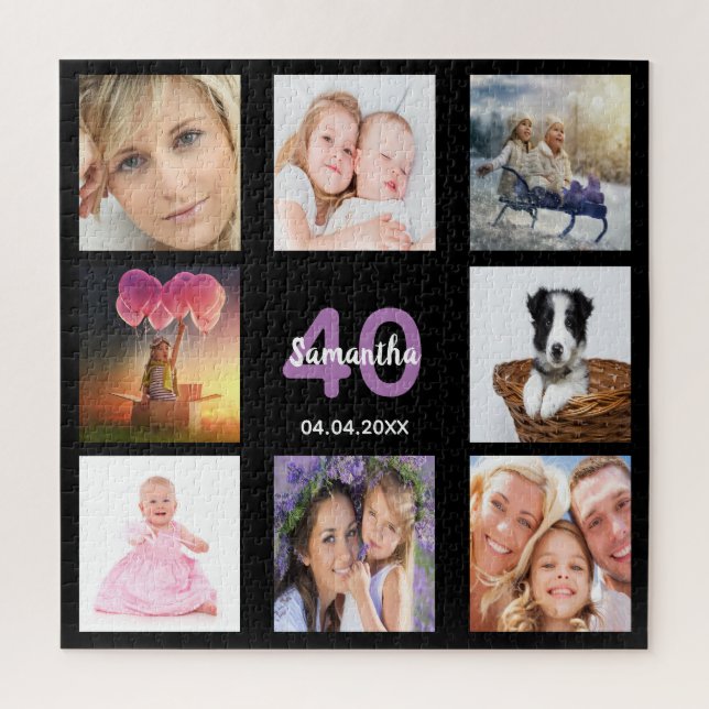40th birthday photo collage black woman jigsaw puzzle (Vertical)