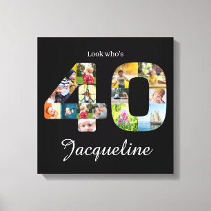 40th birthday Photo Collage Canvas Print