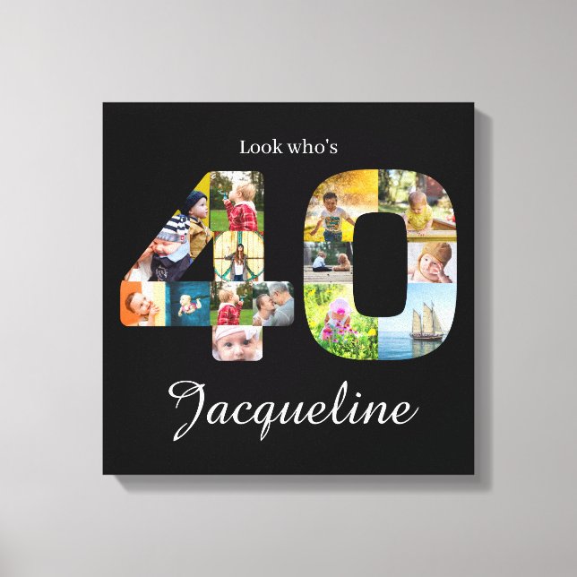 40th birthday Photo Collage Canvas Print (Front)