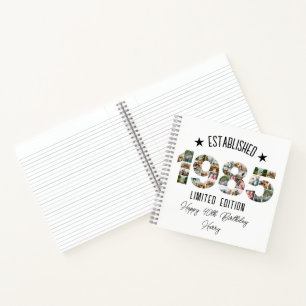 40th birthday Photo Collage established 1985 Notebook