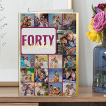 40th Birthday Photo Collage Pink and Gold Foil Greeting Card<br><div class="desc">Say Forty & Fabulous with a luxury gold foil 40th Birthday Photo Card with custom pictures and personalized birthday greeting inside. The photo template is set up to create a cool photo collage with 17 of your favourite photos, displayed as 16 square and 1 vertical portrait pics. If you have...</div>