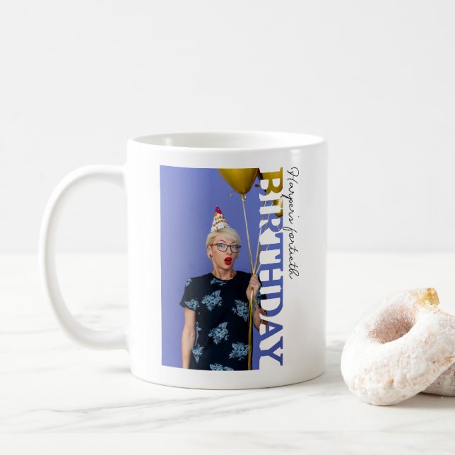 40th Birthday Photo college Party  Coffee Mug (With Donut)