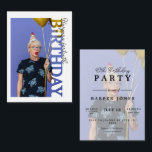 40th Birthday Photo college Party  Enclosure Card<br><div class="desc">Birthday Photo Party Invitation Celebrate a milestone in style with this birthday photo party invitation, featuring a modern rectangular photo frame where your image becomes part of the design. The photo sits inside a cutout frame with the word “BIRTHDAY” running vertically along the side, creating a bold and contemporary look...</div>