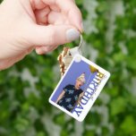 40th Birthday Photo college Party  Keychain<br><div class="desc">Celebrate a 40th birthday with this personalised photo keepsake keyring, featuring a modern rectangular photo frame with “BIRTHDAY” cut out along the side. Add your favourite photo and customise the text [Name]’s xxth to create a memorable keepsake that family, friends, or the birthday teen can carry every day. Perfect as...</div>