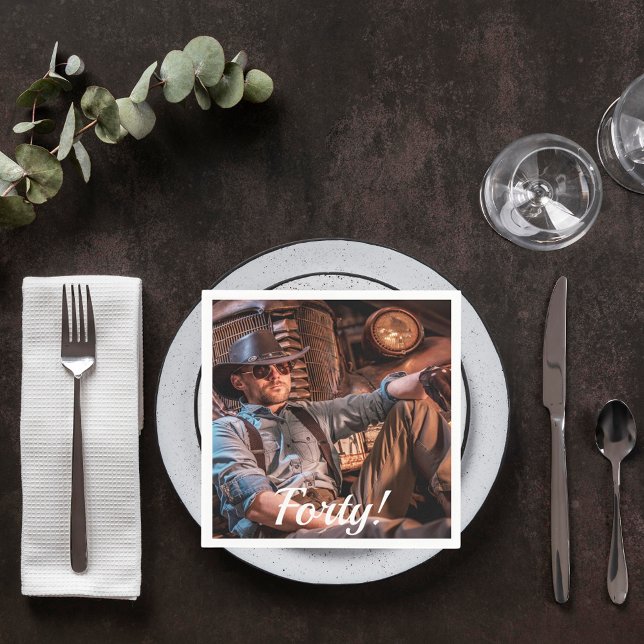 40th birthday photo script napkin (Creator Uploaded)