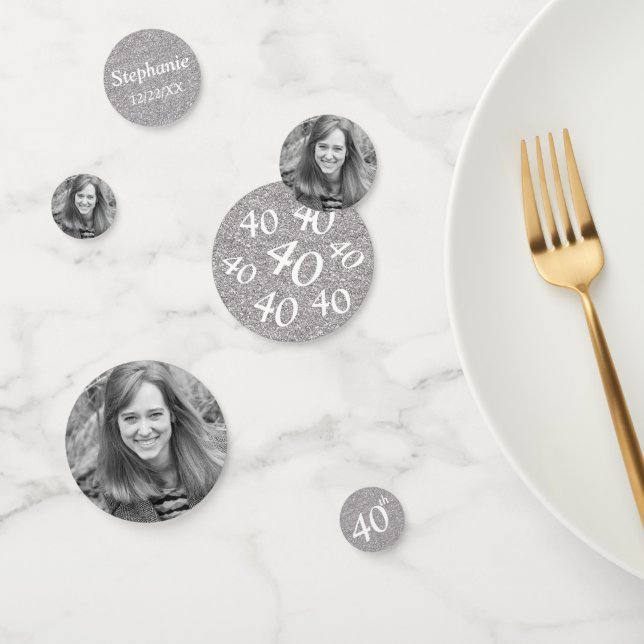 40th Birthday Photo Table Confetti (Group)