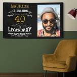 40th Birthday Photo Template Legendary Banner<br><div class="desc">Photo template any year "Original Quality Legendary Inspiration" banner for that special person. Add the photo and name as desired in the template fields creating a unique birthday celebration gift. Team this up with the matching gifts,  party accessories,  and clothing available in our store www.zazzle.com/store/thecelebrationstore</div>