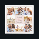 40th birthday pink girly glitter photo collage  napkin<br><div class="desc">40th birthday modern pink girly glitter photo collage invitation. Modern script text design. Part of a collection.</div>