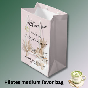 40th Birthday Pink Pilates Theme Birthday Medium Gift Bag