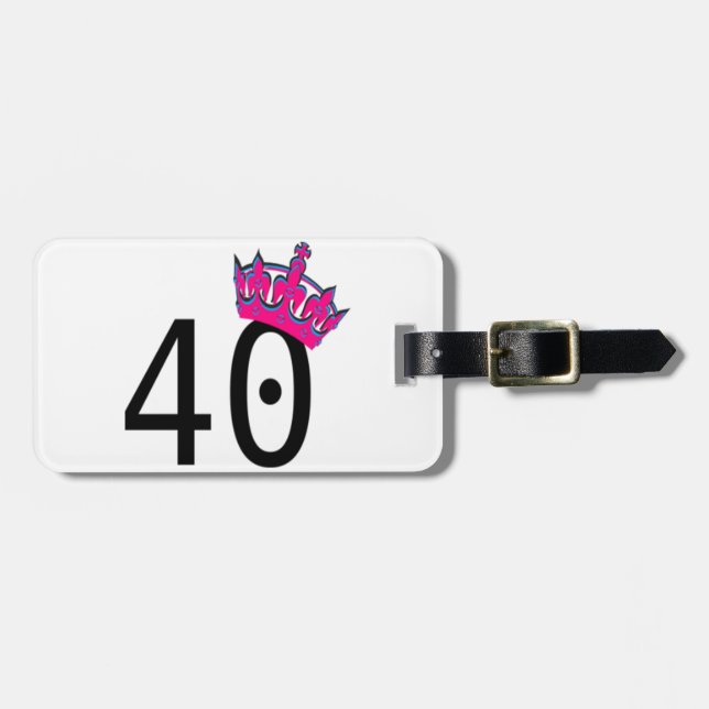 40TH Birthday Princess Luggage Tag (Front Horizontal)