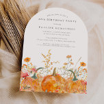 40th Birthday Pumpkin Wildflower Fall Watercolor Invitation<br><div class="desc">Fall pumpkins are nestled in delicate golden yellow and orange wildflowers to create an elegant aesthetic. All of the text is editable so you can easily craft your own special mood.</div>