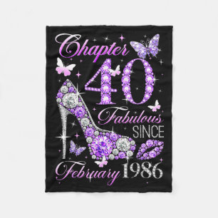 40th Birthday Queen Chapter 40 Fabulous Since 1986 Fleece Blanket