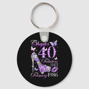 40th Birthday Queen Chapter 40 Fabulous Since 1986 Keychain