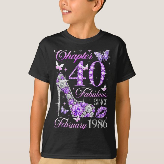 40th Birthday Queen Chapter 40 Fabulous Since 1986 T-Shirt (Front)