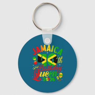 40th Birthday Queen Jamaica Girl Matching Party 20 Keychain