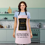 40th Birthday Queen Of Kitchen Heart Of Home Pink Apron<br><div class="desc">A wonderful birthday design on a pink apron for that special celebration. Easily customize the text using the template provided. Part of the setting standards range of birthday supplies. Great gift for that Queen of the kitchen,  the heart of the home,  and a great chef,  cook or baker.</div>