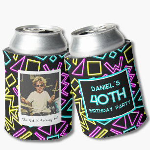 40th Birthday Retro 1990s Photo Can Cooler