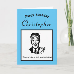 40th Birthday Retro Cartoon Funny Personalized Card