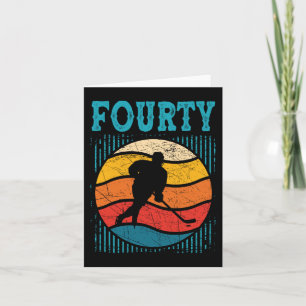 40th Birthday Retro Ice Hockey 40 Years Old Man Wo Card