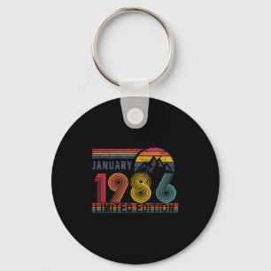 40th Birthday Retro Shirt,1986 Swea Gift January T Keychain