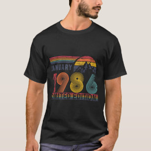 40th Birthday Retro Shirt,1986 Swea Gift January T T-Shirt