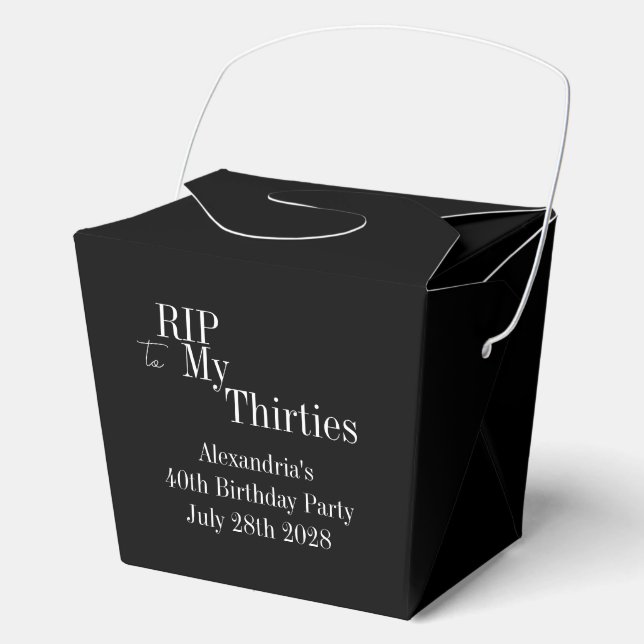 40th Birthday RIP 30s Party Favor Box (Front)
