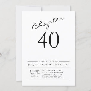 40th Birthday Script 40 Party Invitation