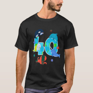 40th Birthday Sea Fish Aquarium Theme 40 Year Old  T-Shirt