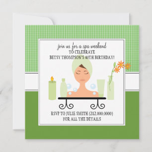 40th Birthday Spa Weekend Getaway Invitation