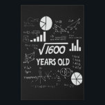 40th Birthday Square Root Math 40 Years Old Bday Faux Canvas Print<br><div class="desc">Birthday Design For anyone who's horoscope say difficult & Stubborn But totally worth.Wear it with pride at work,  school gym perfect to pair with shorts,  leggings or jeans for a casual yet trendy Look</div>