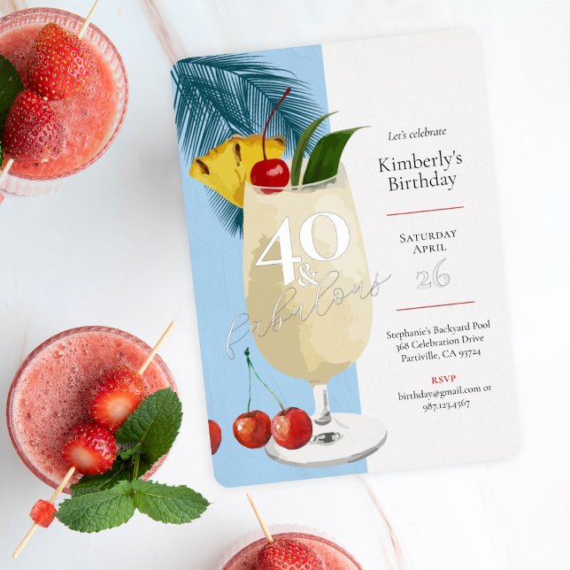 40th Birthday Summer Blue Cocktail Party  (Creator Uploaded)