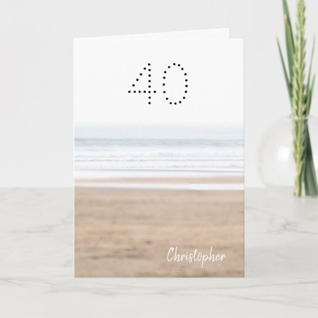 40th birthday surfing beach  card (Front)