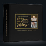 40th Birthday Then & Now Photos Retro Photo Album Binder<br><div class="desc">Retro typography design stating 40 YEARS IN THE MAKING which incorporates the 40-year-old's birth year within the design. Include THEN and NOW photos and personalize the title and spine of this binder which can be used as a photo album, scrapbook, guestbook or a combination of these. Black and gold colour...</div>