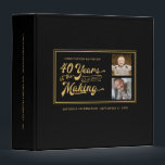 40th Birthday Then & Now Photos Retro Photo Album Binder<br><div class="desc">Retro typography design stating 40 YEARS IN THE MAKING which incorporates the 40-year-old's birth year within the design. Include THEN and NOW photos and personalize the title and spine of this binder which can be used as a photo album, scrapbook, guestbook or a combination of these. Black and gold colour...</div>