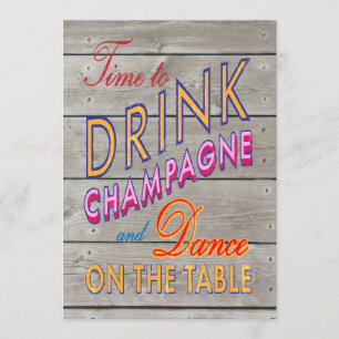 40th Birthday Time to Drink Champagne - barn board Invitation