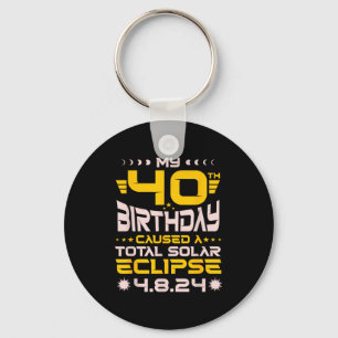 40th Birthday Total Solar Eclipse Keychain