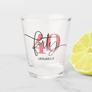 40th Birthday Typography Shot Glass