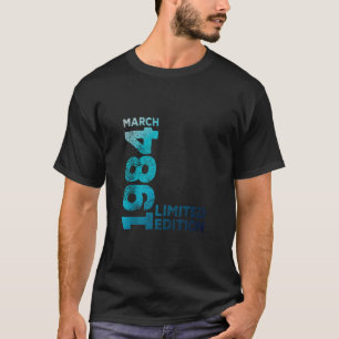 40th Birthday Vintage 1984 March 40 Year Men Women T-Shirt
