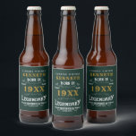 40th Birthday Vintage Green Gold Add Name Year Beer Bottle Label<br><div class="desc">For those celebrating their 40th birthday we have the ideal birthday party beer label with a vintage feel. The green background with a white and gold vintage typography design is simple and yet elegant with a retro feel. Easily customize the text of this birthday gift using the template provided. See...</div>