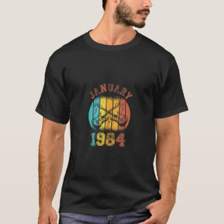40th Birthday Vintage January 1984 Retro 40 Years  T-Shirt