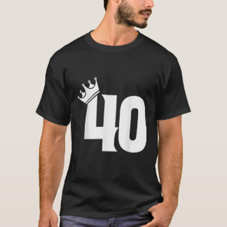 40th Birthday Women Men Vintage Number 40 With Cro T-Shirt