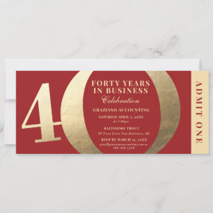 40th Business Anniversary Gala Ticket Invitation
