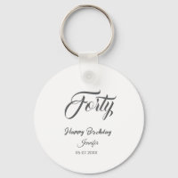 40th forty letterbirthday add name date year gray