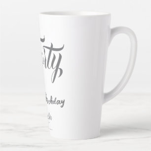 40th forty letterbirthday add name date year gray latte mug